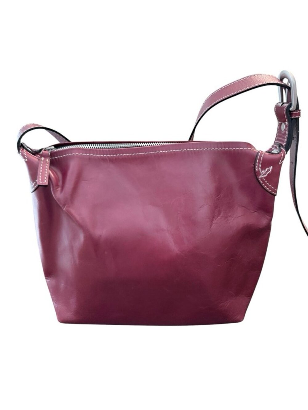 Latico Zip Close Footed Shoulder Bag 12" x 9" x 5" 14.5" Drop As Shown - Picture 3 of 13